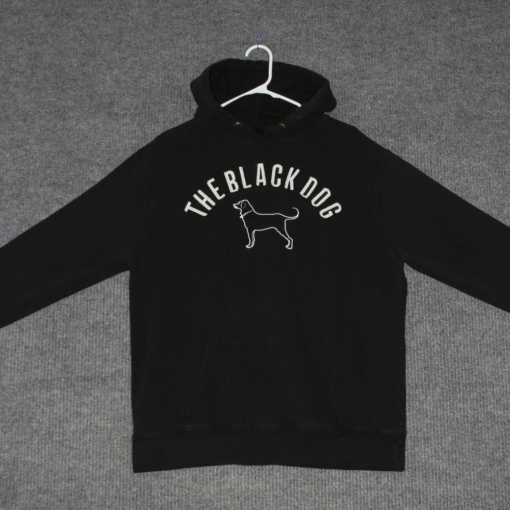 The Black Dog Classic Collection Hoodie Womens S Black Pullover Embroidered